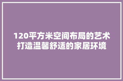 120平方米空间布局的艺术打造温馨舒适的家居环境