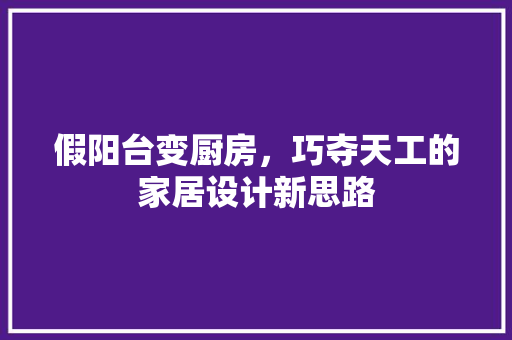 假阳台变厨房，巧夺天工的家居设计新思路  第1张