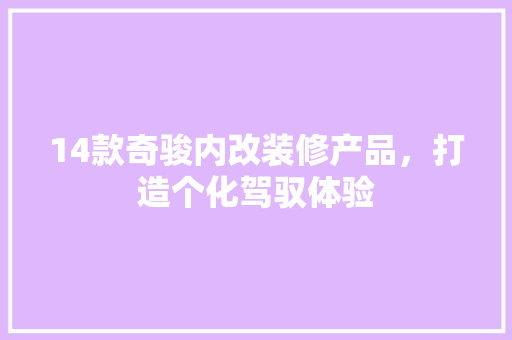 14款奇骏内改装修产品，打造个化驾驭体验