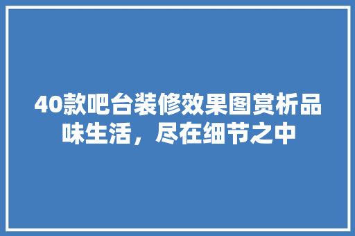 40款吧台装修效果图赏析品味生活，尽在细节之中