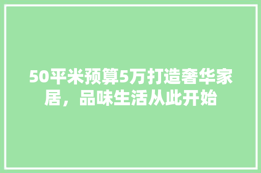 50平米预算5万打造奢华家居，品味生活从此开始