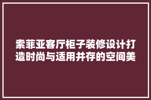 索菲亚客厅柜子装修设计打造时尚与适用并存的空间美学