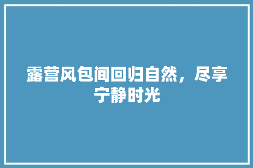 露营风包间回归自然，尽享宁静时光  第1张