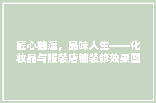 匠心独运，品味人生——化妆品与服装店铺装修效果图赏析