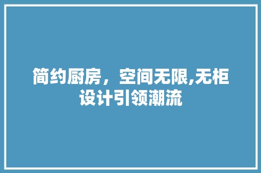简约厨房，空间无限,无柜设计引领潮流