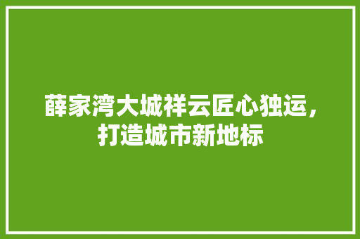 薛家湾大城祥云匠心独运，打造城市新地标