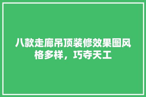 八款走廊吊顶装修效果图风格多样，巧夺天工