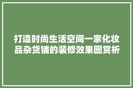 打造时尚生活空间一家化妆品杂货铺的装修效果图赏析