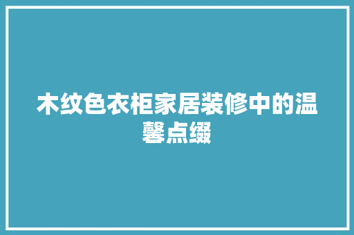 木纹色衣柜家居装修中的温馨点缀  第1张