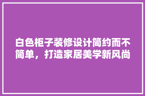 白色柜子装修设计简约而不简单，打造家居美学新风尚