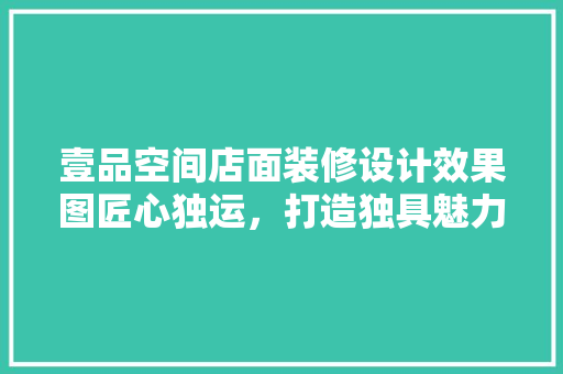壹品空间店面装修设计效果图匠心独运，打造独具魅力的商业空间