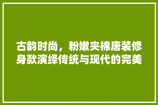 古韵时尚，粉嫩夹棉唐装修身款演绎传统与现代的完美融合  第1张