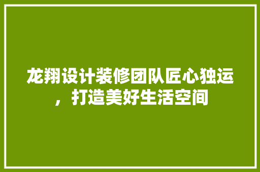 龙翔设计装修团队匠心独运，打造美好生活空间  第1张