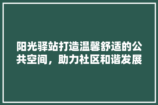 阳光驿站打造温馨舒适的公共空间，助力社区和谐发展
