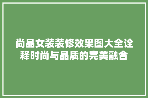 尚品女装装修效果图大全诠释时尚与品质的完美融合  第1张