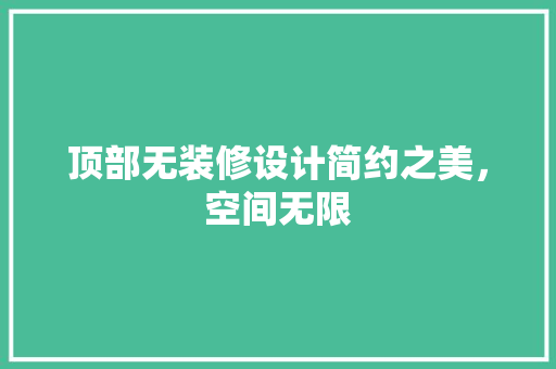 顶部无装修设计简约之美，空间无限