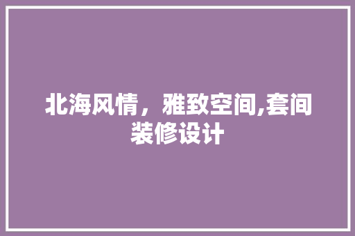 北海风情，雅致空间,套间装修设计