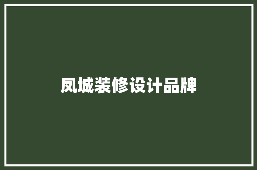 凤城装修设计品牌  第1张