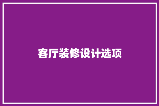 客厅装修设计选项