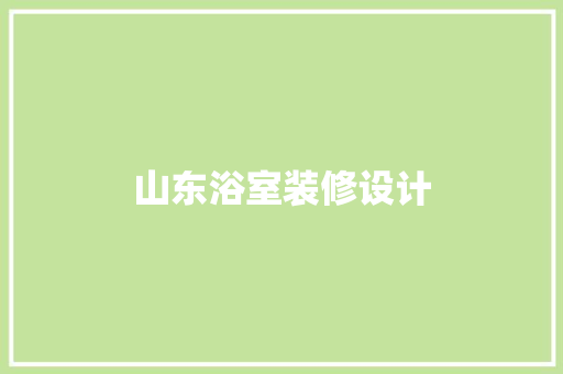 山东浴室装修设计