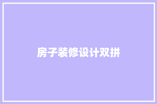 房子装修设计双拼