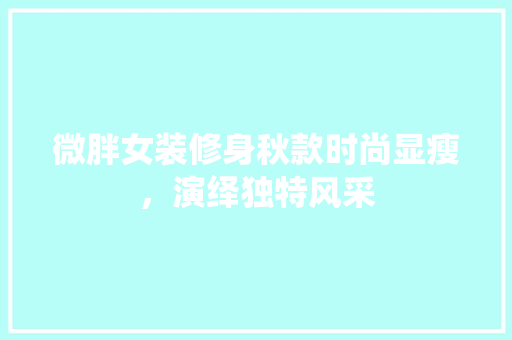 微胖女装修身秋款时尚显瘦，演绎独特风采  第1张