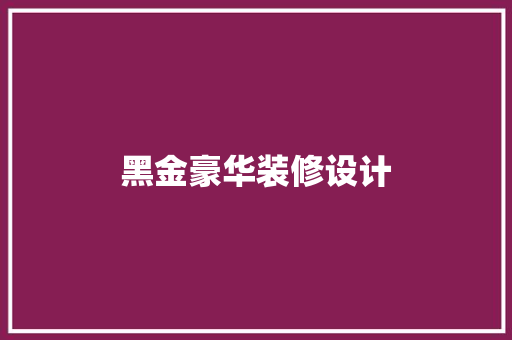 黑金豪华装修设计