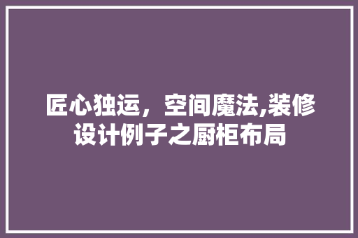 匠心独运，空间魔法,装修设计例子之厨柜布局  第1张