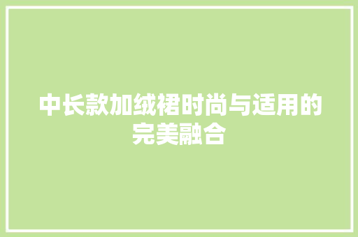 中长款加绒裙时尚与适用的完美融合  第1张
