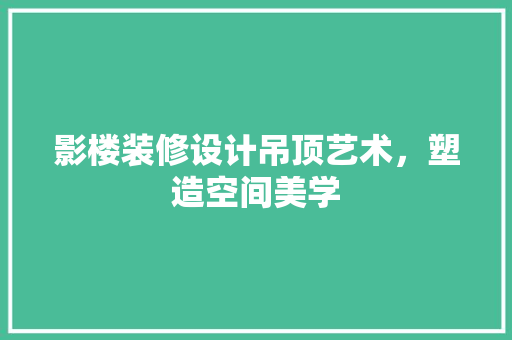 影楼装修设计吊顶艺术，塑造空间美学  第1张