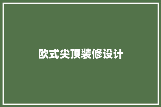欧式尖顶装修设计  第1张