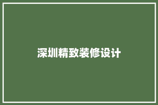 深圳精致装修设计