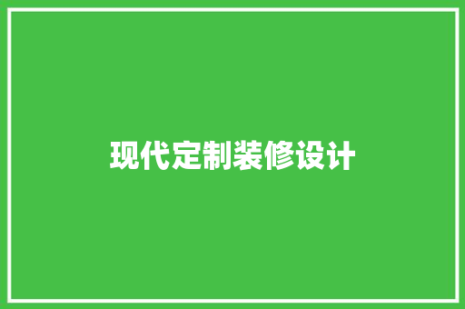 现代定制装修设计