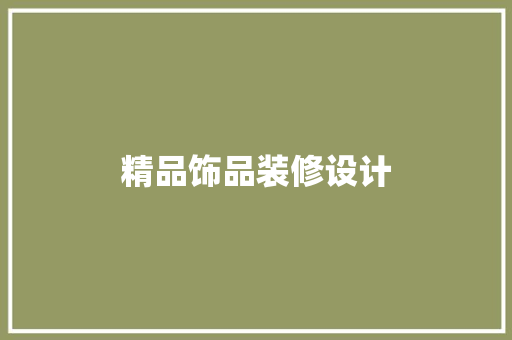 精品饰品装修设计  第1张