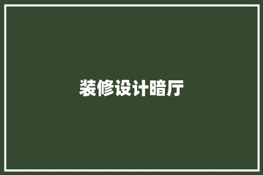 装修设计暗厅