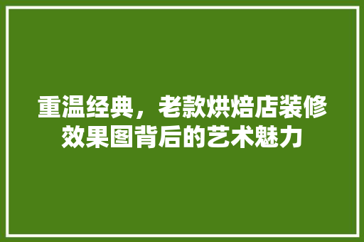 重温经典，老款烘焙店装修效果图背后的艺术魅力