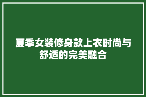 夏季女装修身款上衣时尚与舒适的完美融合