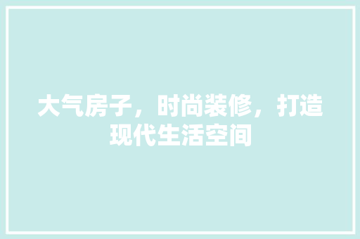 大气房子，时尚装修，打造现代生活空间