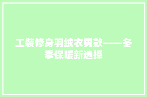 工装修身羽绒衣男款——冬季保暖新选择