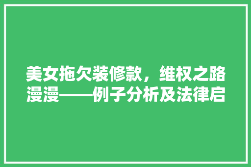 美女拖欠装修款，维权之路漫漫——例子分析及法律启示