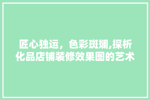 匠心独运，色彩斑斓,探析化品店铺装修效果图的艺术魅力
