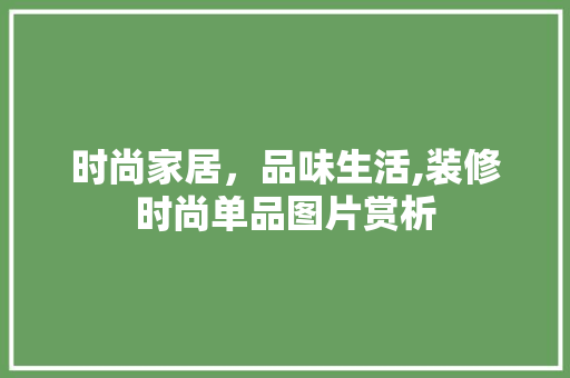 时尚家居，品味生活,装修时尚单品图片赏析