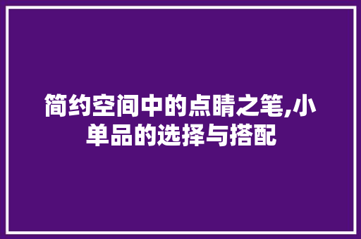 简约空间中的点睛之笔,小单品的选择与搭配  第1张
