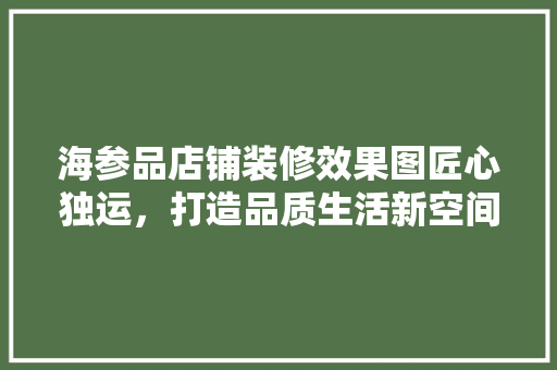 海参品店铺装修效果图匠心独运，打造品质生活新空间