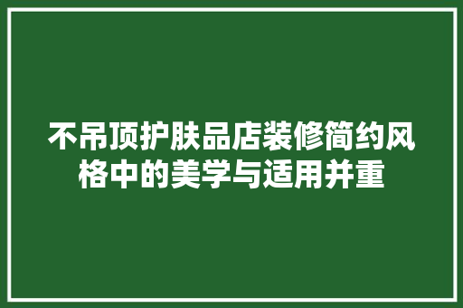 不吊顶护肤品店装修简约风格中的美学与适用并重  第1张