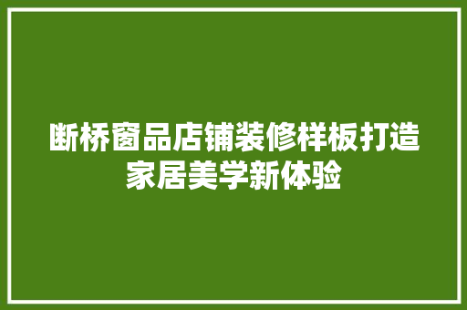 断桥窗品店铺装修样板打造家居美学新体验