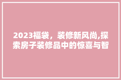 2023福袋，装修新风尚,探索房子装修品中的惊喜与智慧