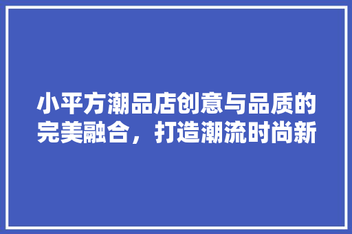 小平方潮品店创意与品质的完美融合，打造潮流时尚新地标