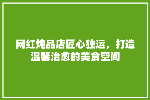 网红炖品店匠心独运，打造温馨治愈的美食空间