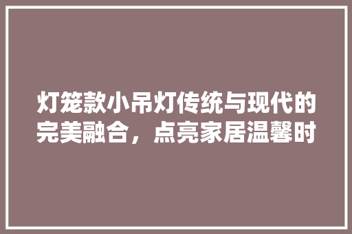 灯笼款小吊灯传统与现代的完美融合，点亮家居温馨时光